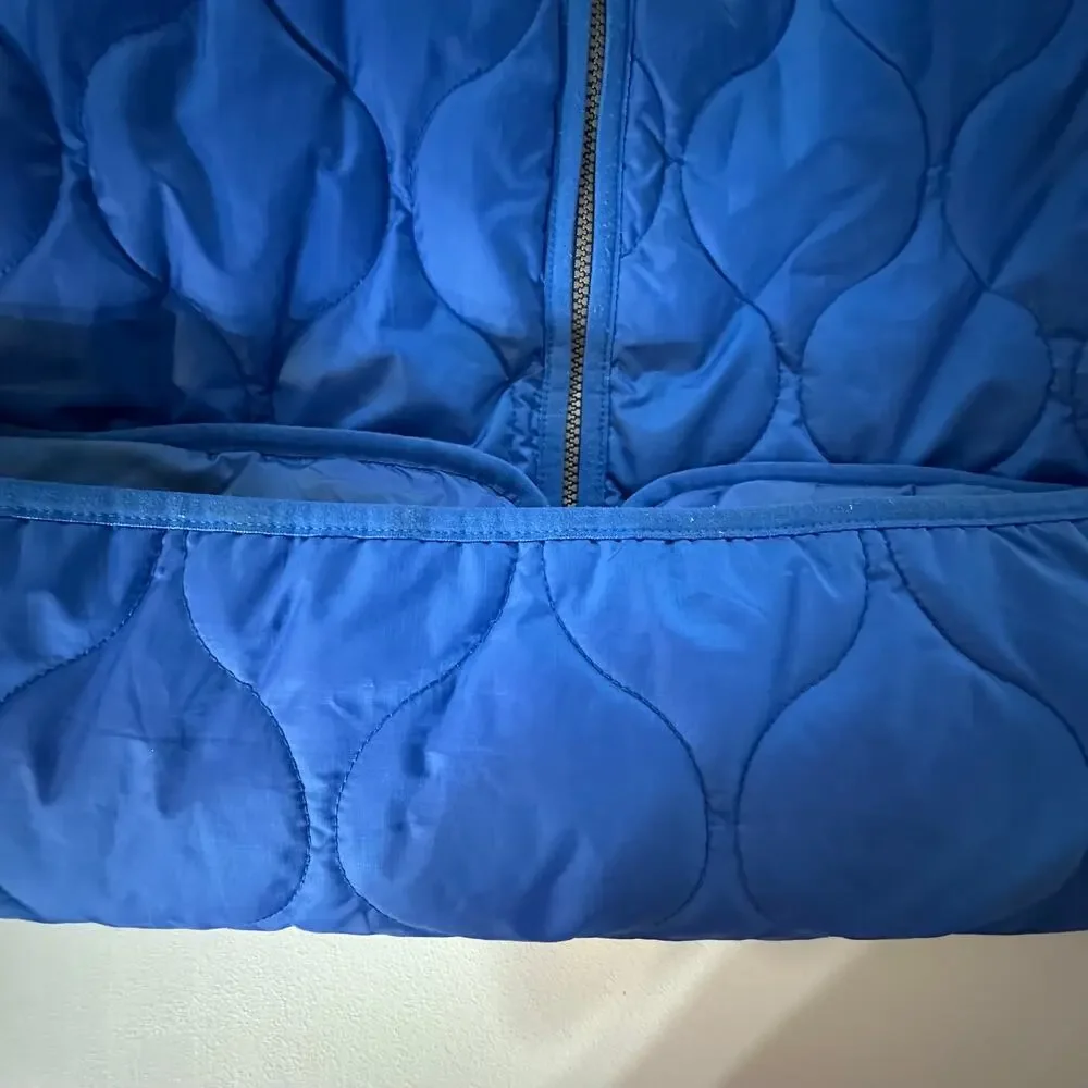 The North Face Mens Jester Bomber Jacket Blue Quilted Insulated Full Zip Small S
